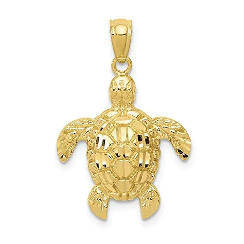 10K Yellow Gold Sea Turtle Pendant C461