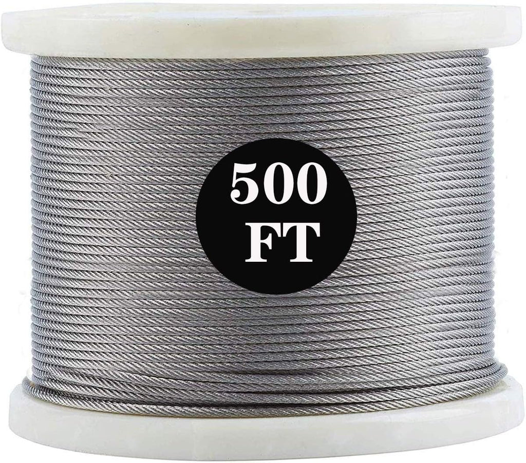 1/8 T316 Stainless Steel Cable, 7 x 7 Strands, 500FT Wire Rope H771919