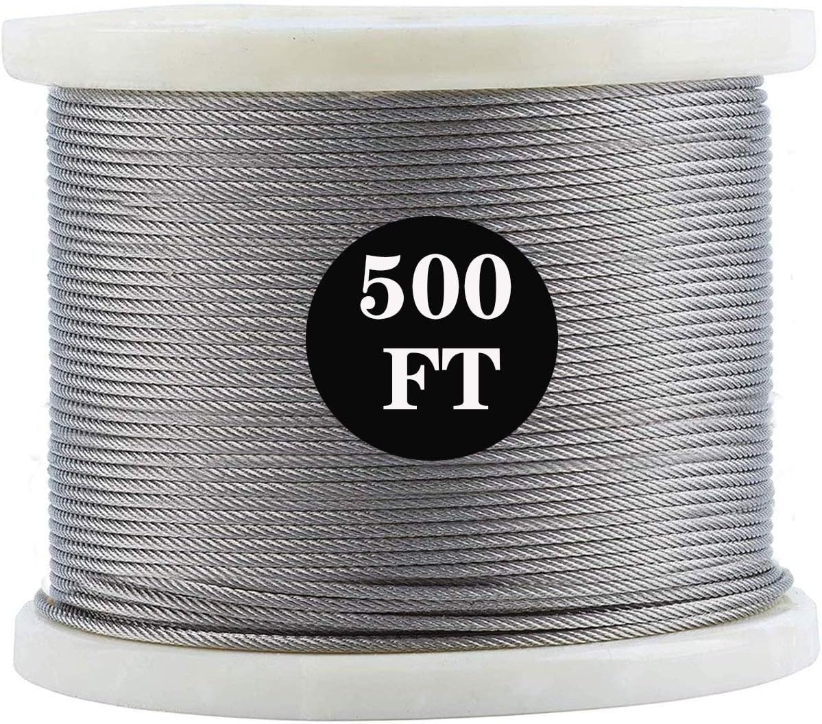 1/8 T316 Stainless Steel Cable, 7 x 7 Strands, 500FT Wire Rope H771919