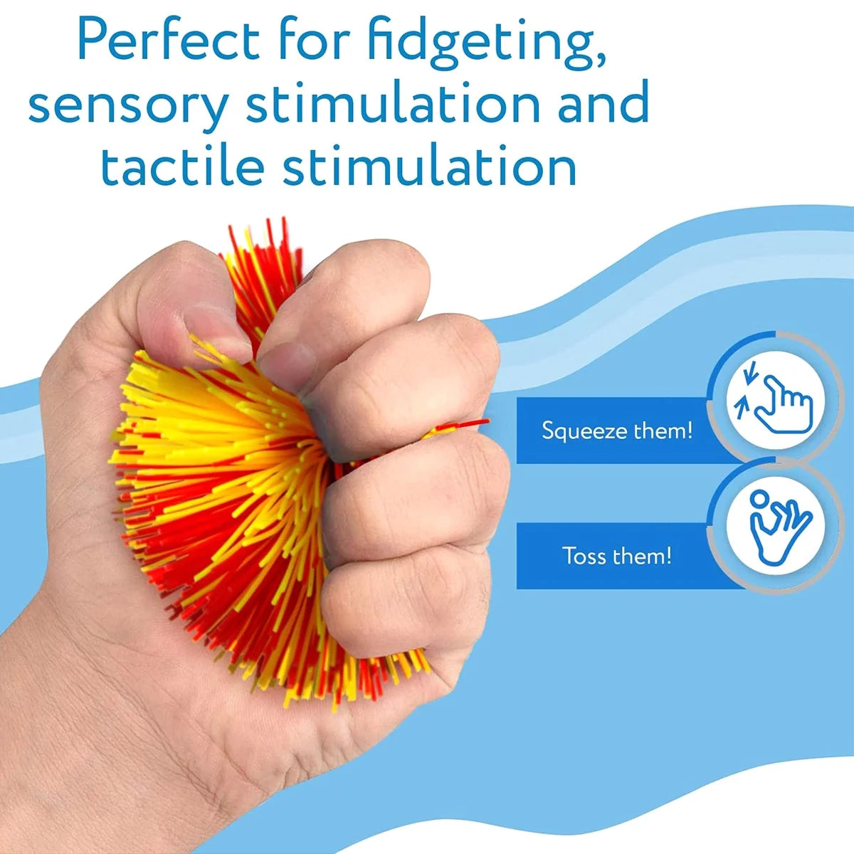 12pcs Silicone Stringy Balls Sensory Splat Balls A84730