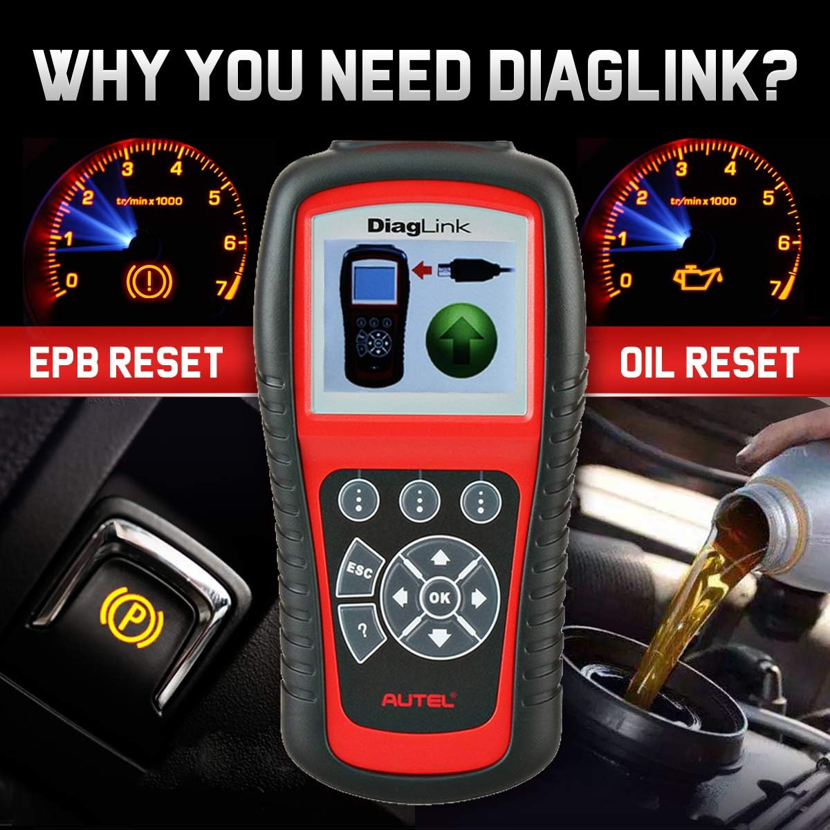 OBD2 Code Reader Diagnostic Tool for ABS, SRS, Engine, Transmission S248