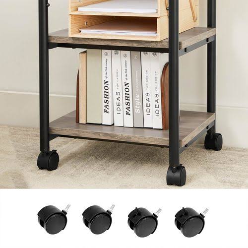 3-Tier Printer Stand with Wheels and Adjustable Table Top A357205
