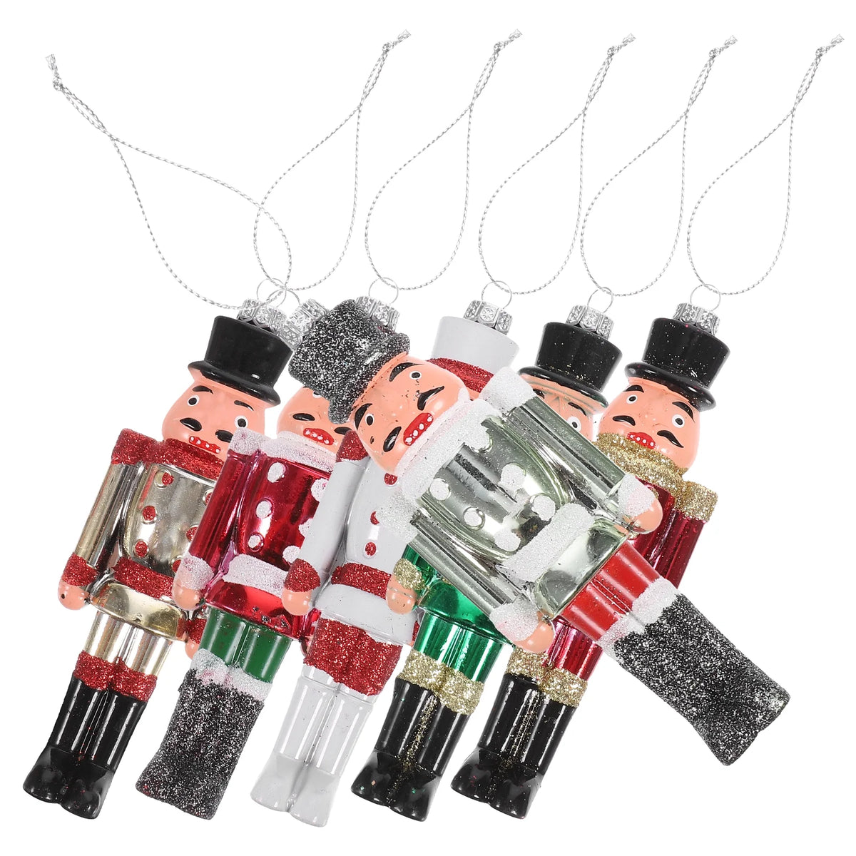 6Pcs Plastic Nutcracker Soldier Hanging Decoration U2364
