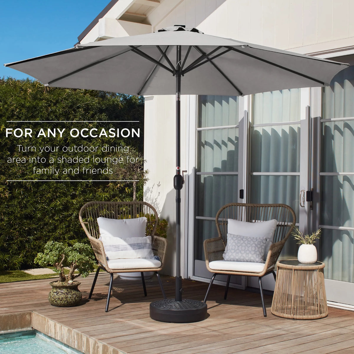 10ft Steel Patio Umbrella with Crank and Tilt E21183