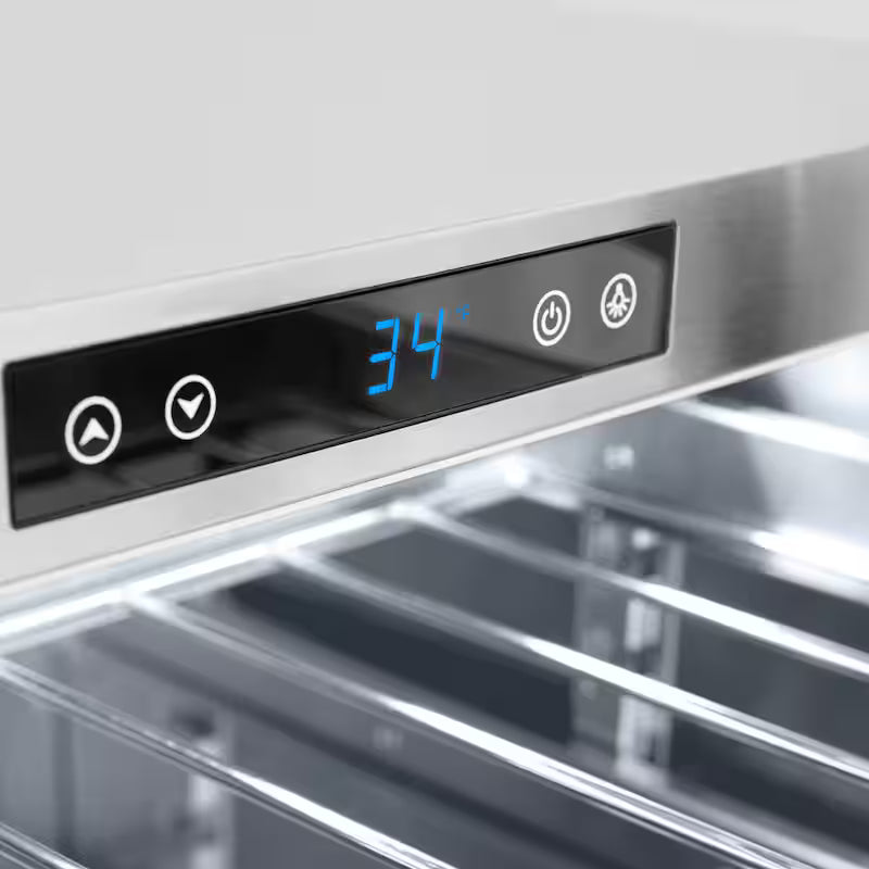 24 in. Single Zone 151-Can Beverage Fridge with Glass Door in Stainless Steel C64207