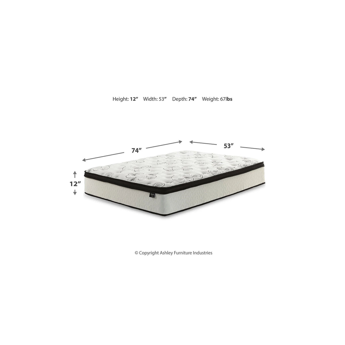 12 Inch Hybrid King Mattress in a Box White M867361
