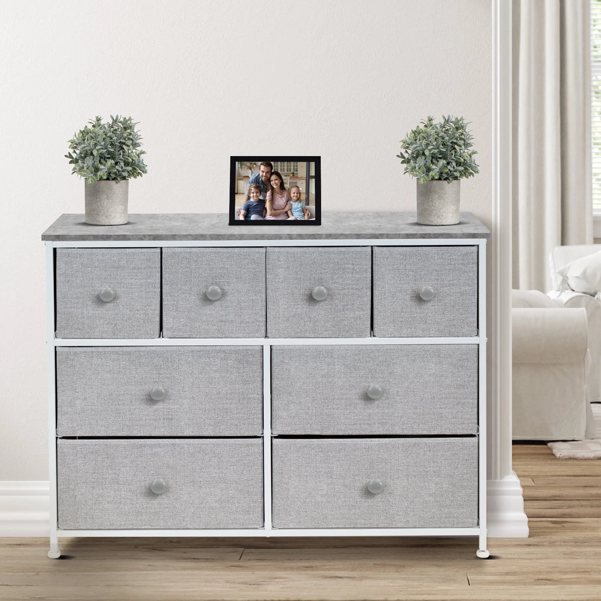 Black 8 Drawer Fabric Storage Dresser I886260
