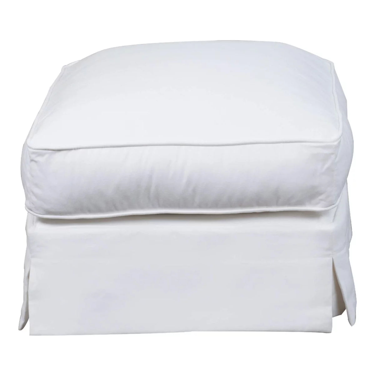 White Upholstered Ottoman B8563