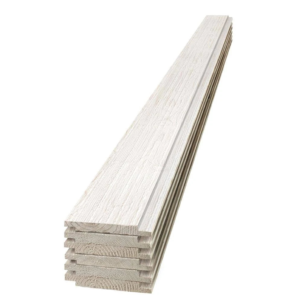1 in. x 6 in. x 8 ft. White Shiplap Pine Board (6-Pack) R582