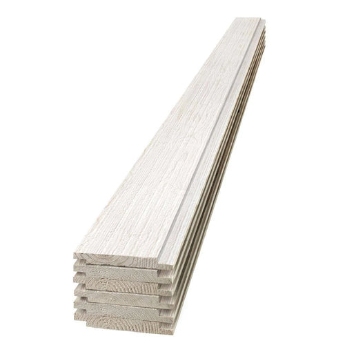 1 in. x 6 in. x 8 ft. White Shiplap Pine Board (6-Pack) R582