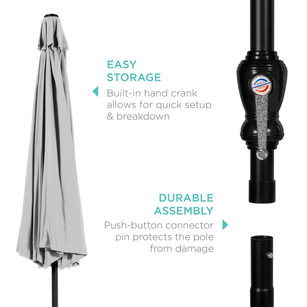 10ft Steel Patio Umbrella with Crank and Tilt E21183