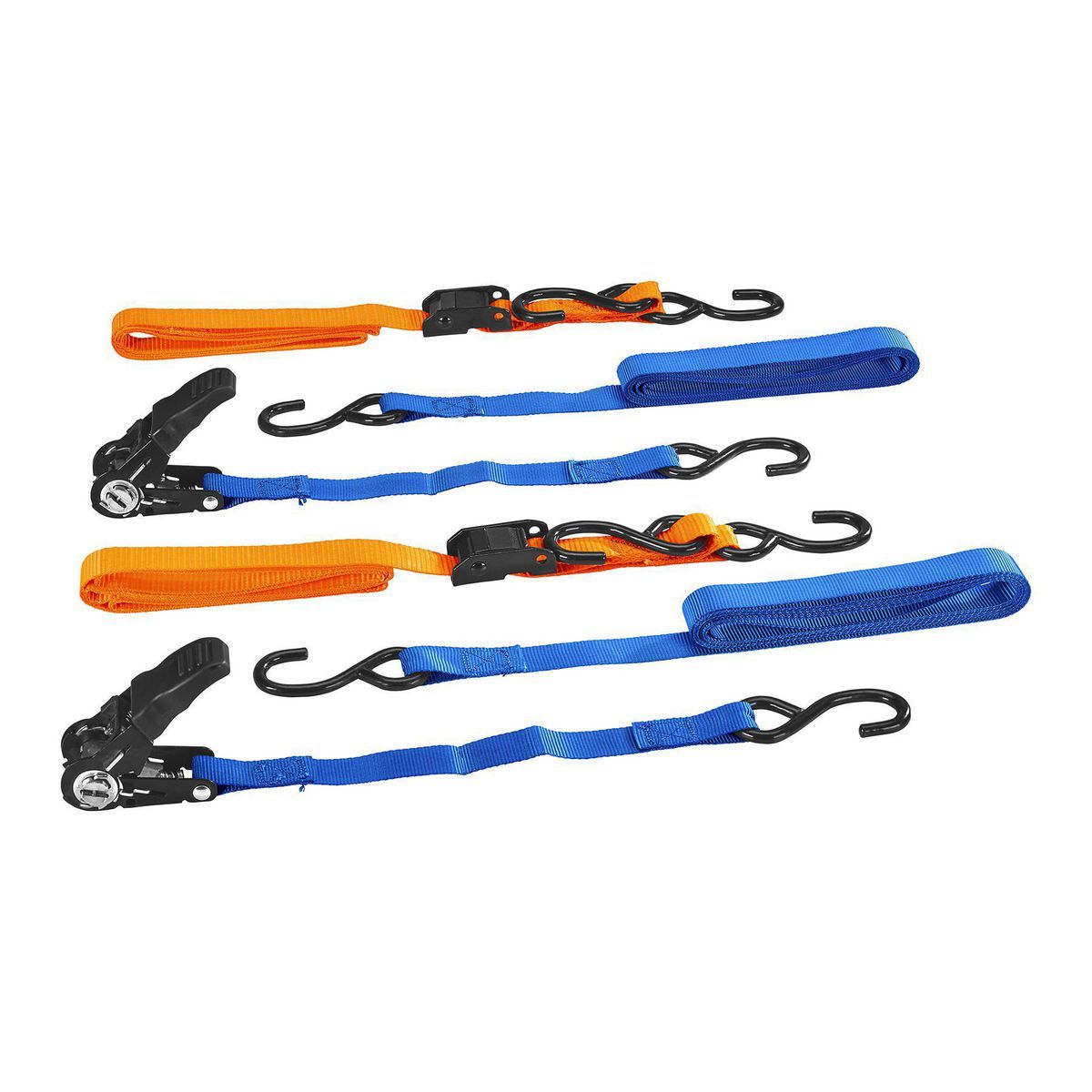 400/500 lb. Capacity Cam Buckle And Ratcheting Tie Down Assortment, 4-Pack I728