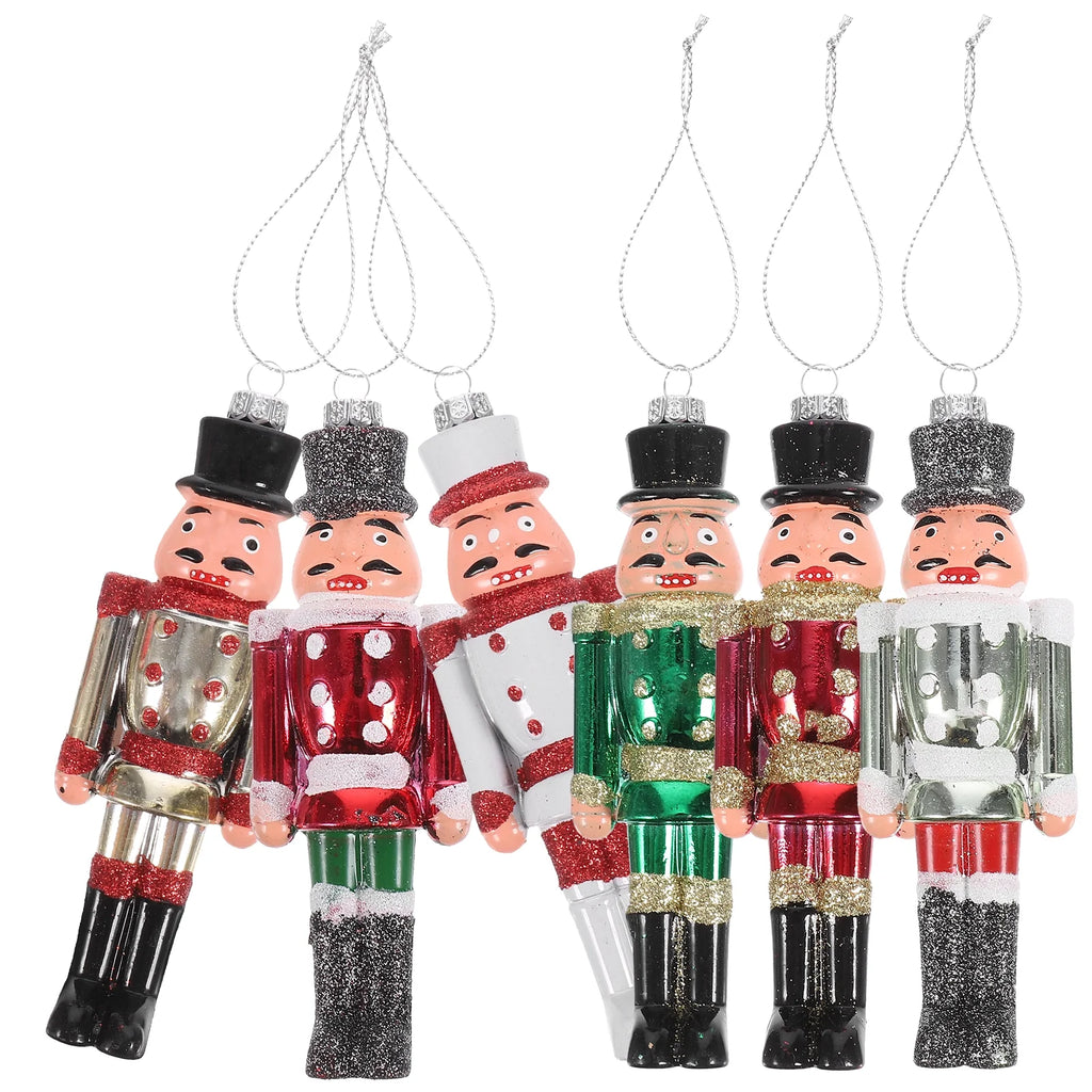 6Pcs Plastic Nutcracker Soldier Hanging Decoration U2364