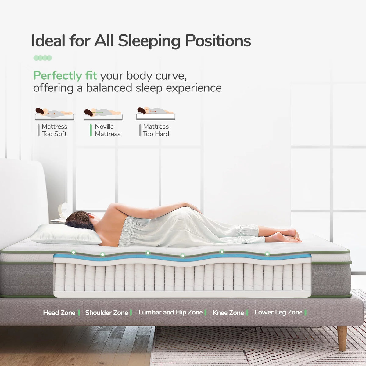 10 inch Memory Foam Hybrid Pocket Spring Mattress King O19418