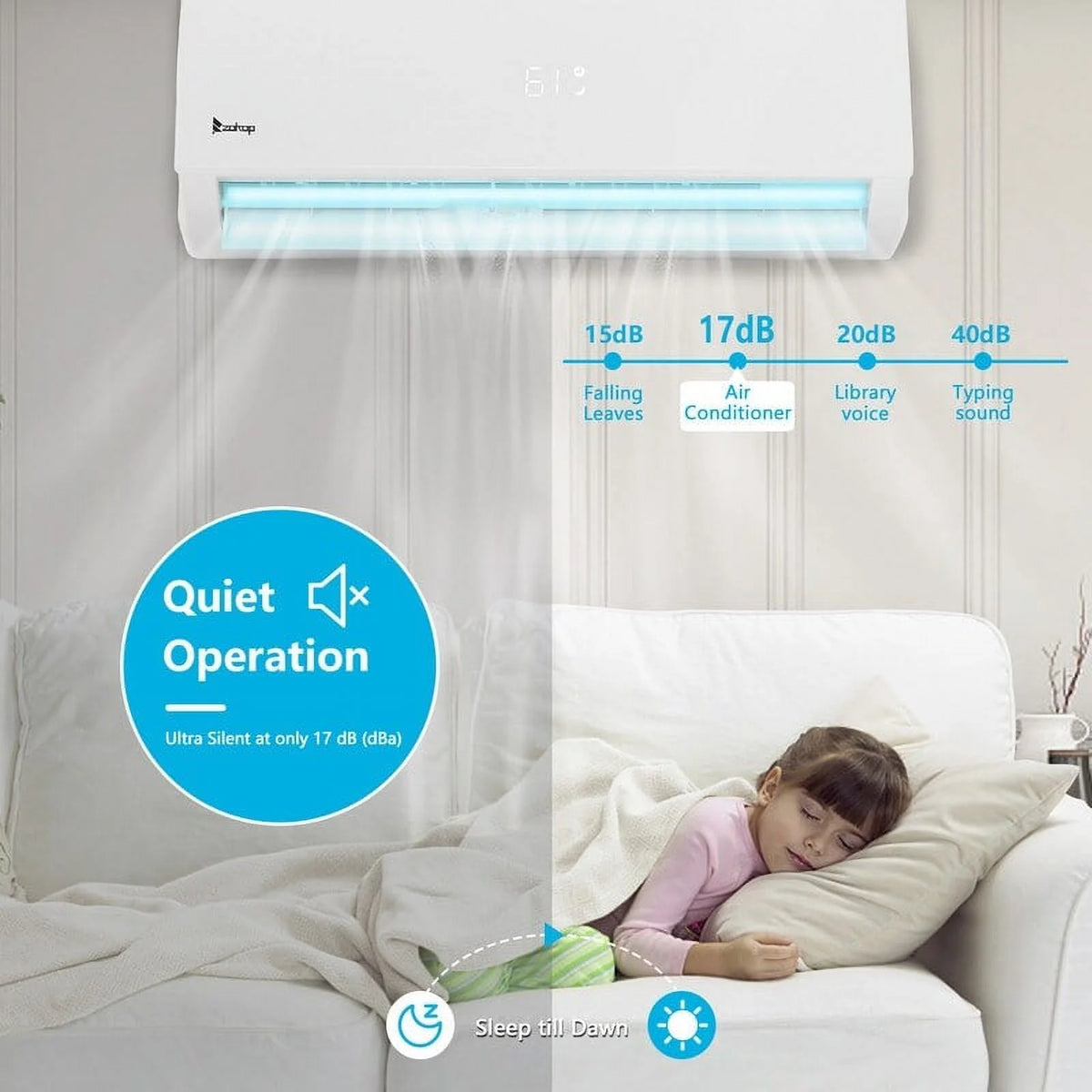 12000BTU 19Seer Mini Split Air Conditioner with Heating Function L34459