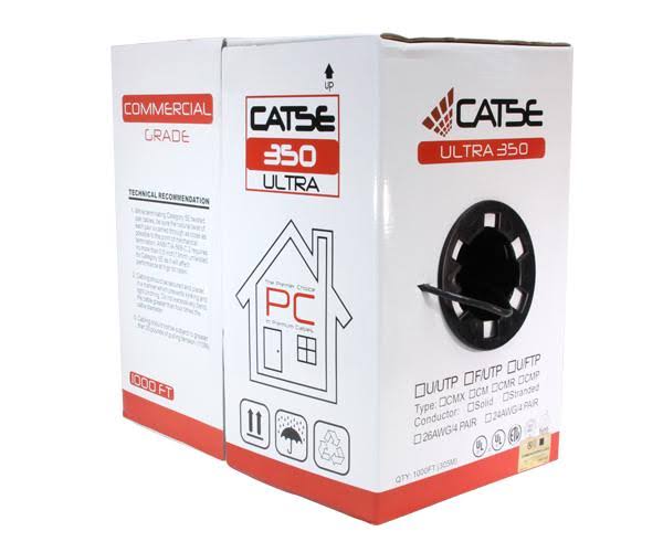 Red 24 AWG 1000ft Cat5e Riser Bulk Ethernet Cable V60719