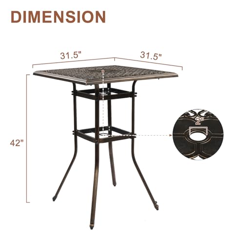 Black Cast Aluminum Outdoor Side Table R749