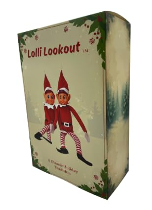 Set of 2 Red Plush Elf Figurines, 14 Inch Y559