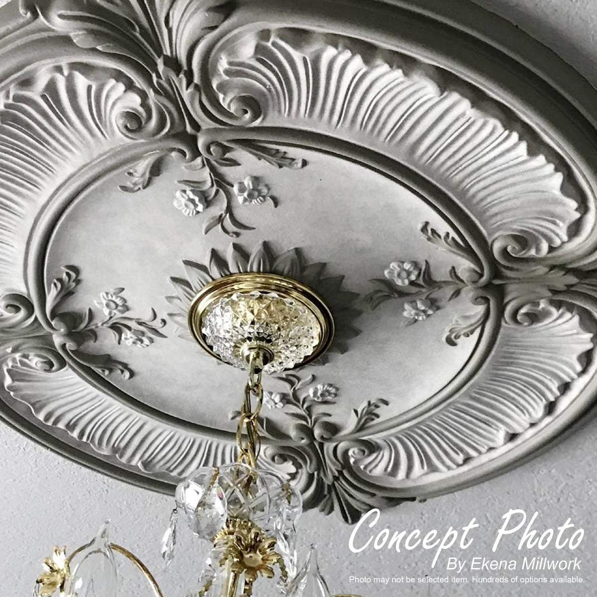 12x22OD x 1 3/4x22P Ultra Pure White Ceiling Medallion P66884