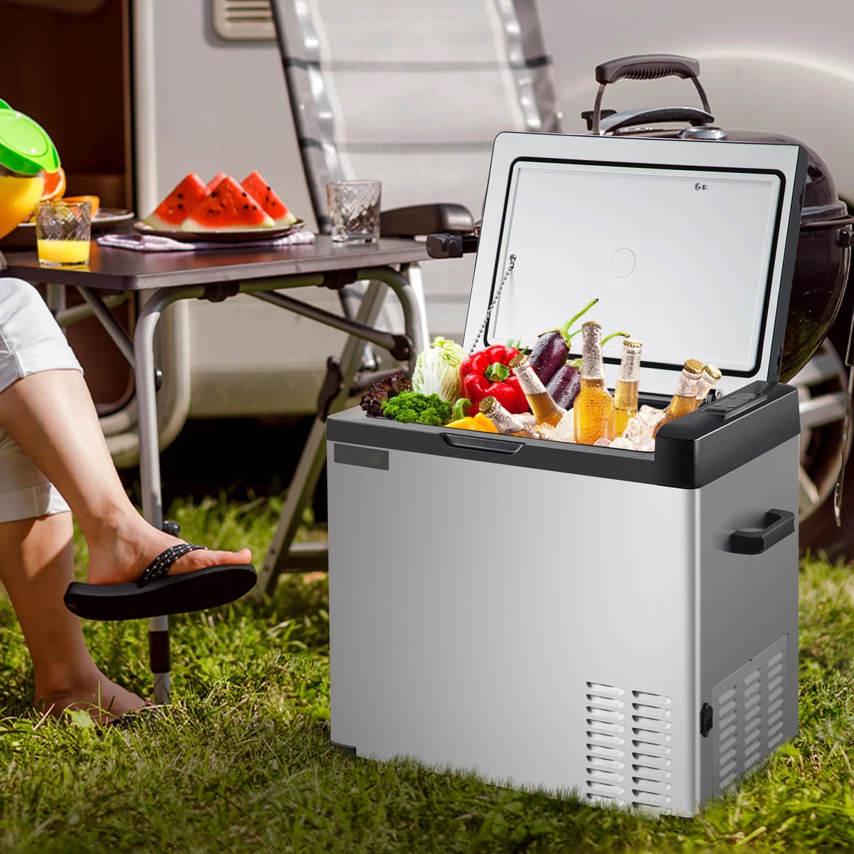 12volt Car Refrigerator Portable Freezer 53Qt V2943