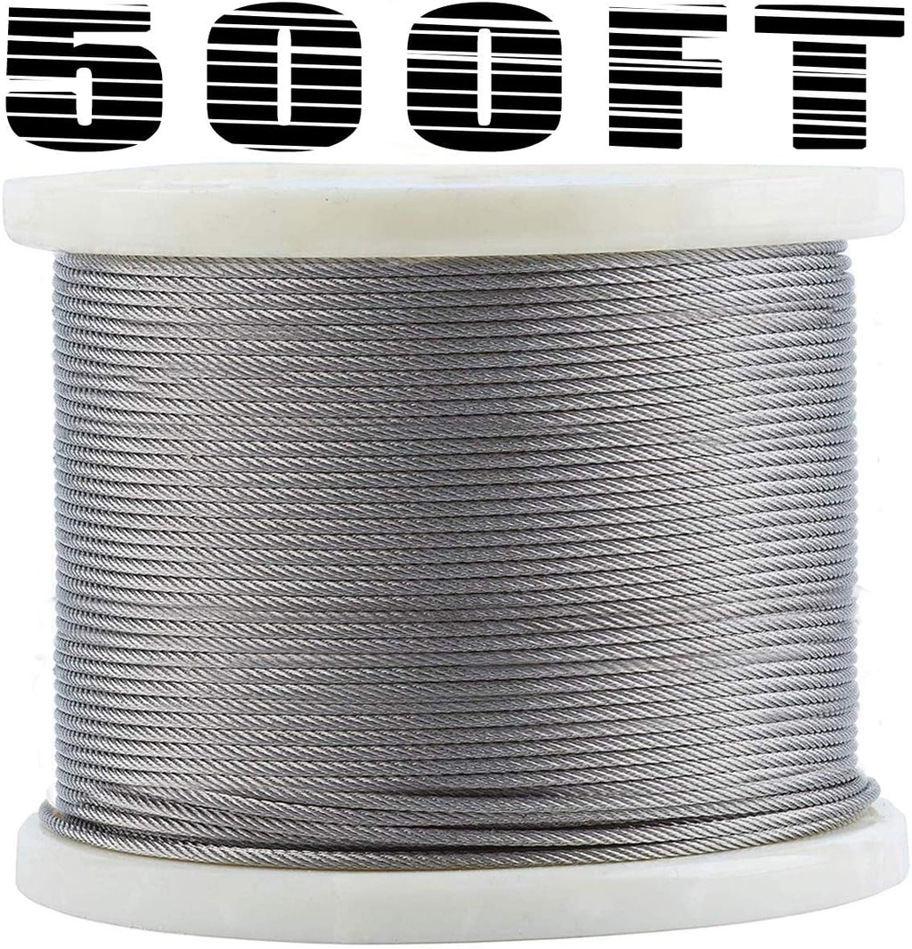 1/8 T316 Stainless Steel Cable, 7 x 7 Strands, 500FT Wire Rope H771919