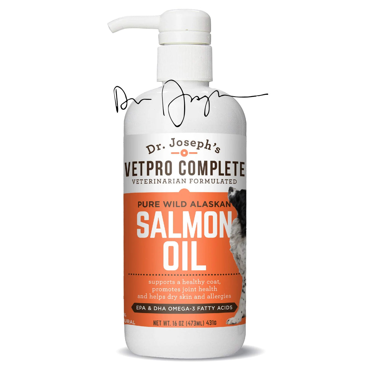 100% Pure Wild Alaskan Salmon Oil Supplement for Dogs & Cats, 16 Ounces, Omega 3 & 6 Liquid Fish Oil T4067