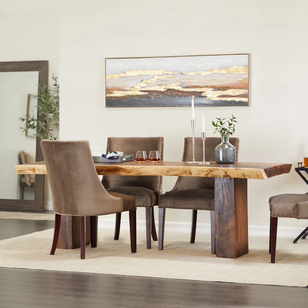 86" x 30" Light Brown Wood Handmade Dining Table M8821