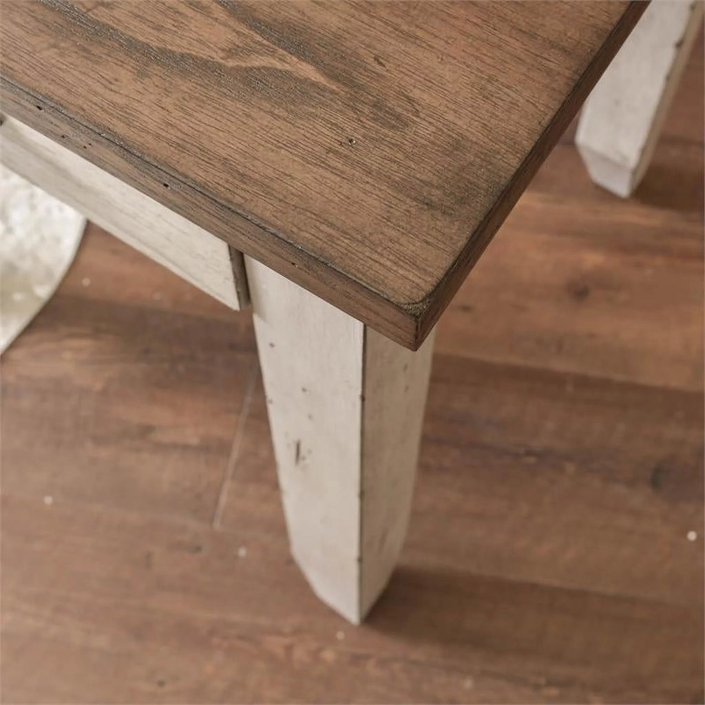 Rustic Ivory and Honey End Table S123080