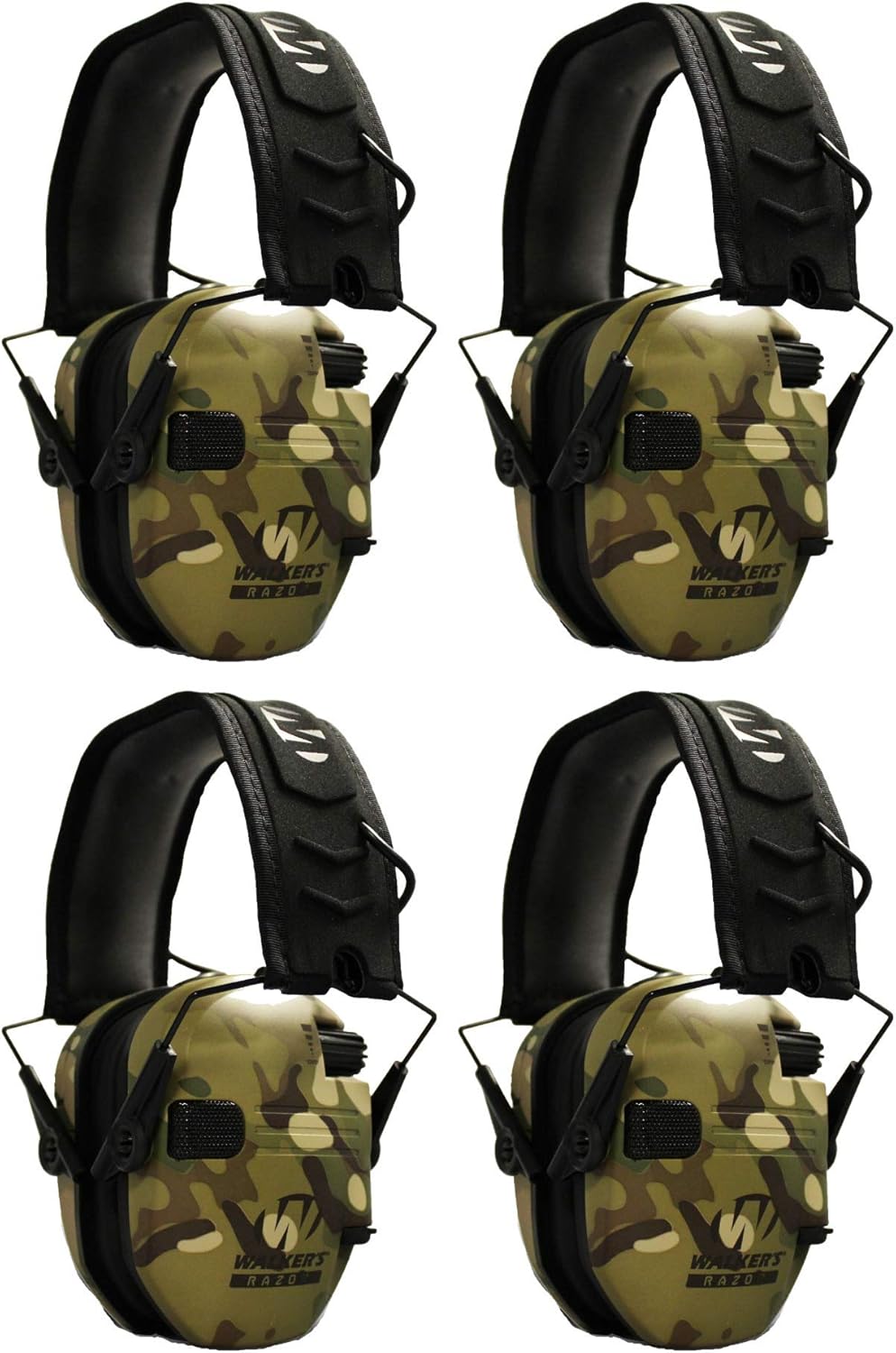 Razor Slim Electronic Shooting Muffs 4-Pack Bundle, Multi Cam Camo Tan T39271