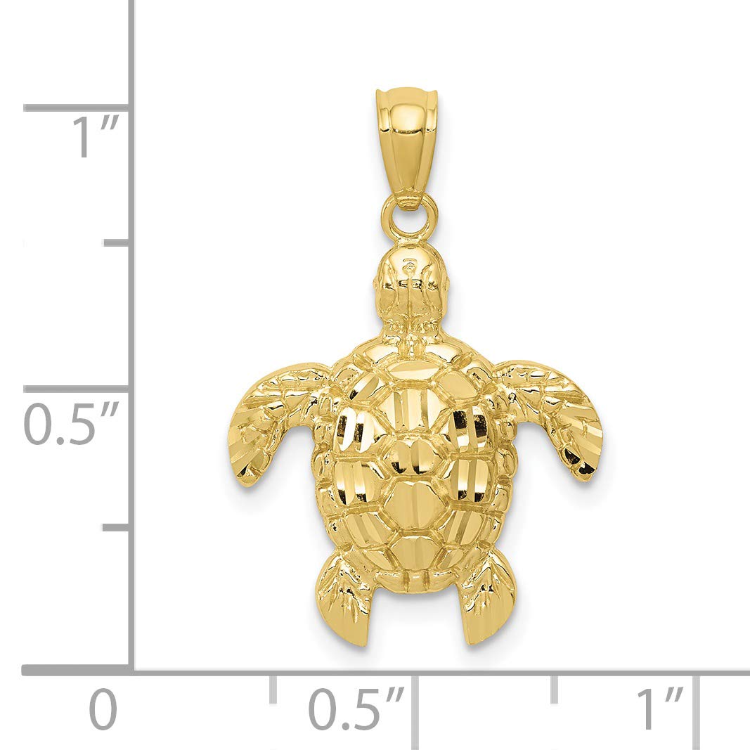 10K Yellow Gold Sea Turtle Pendant C461