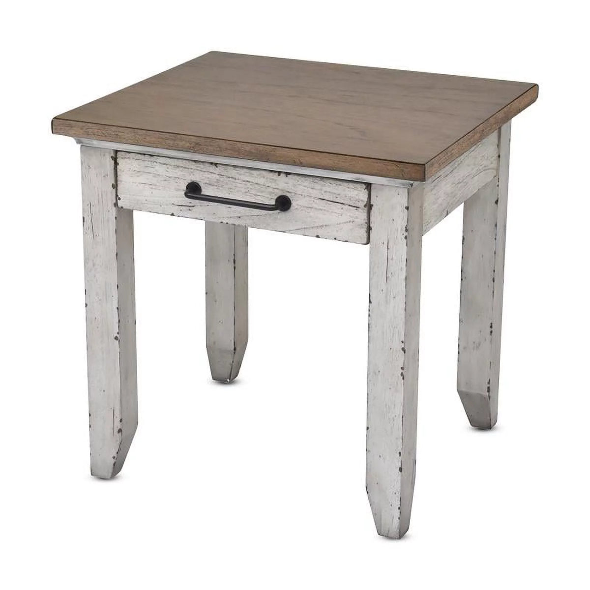 Rustic Ivory and Honey End Table S123080