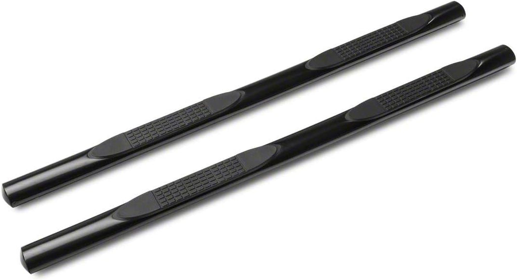 Black 4-Inch Oval Straight End Side Step Bars J685