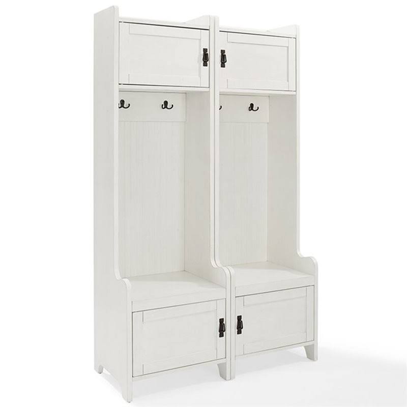 Hall Tree in Distressed White (Set of 2) O59402