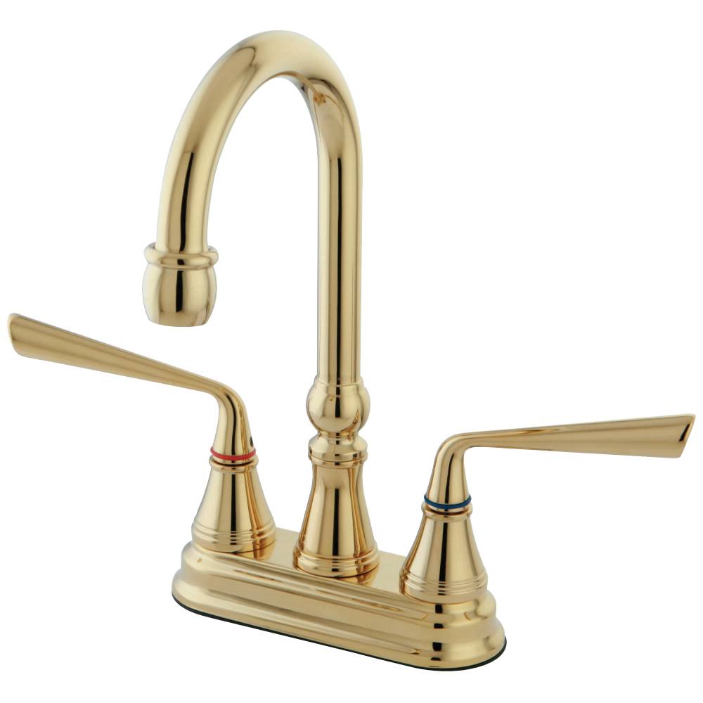 Polished Brass Two-Handle Centerset Bar Faucet A661729