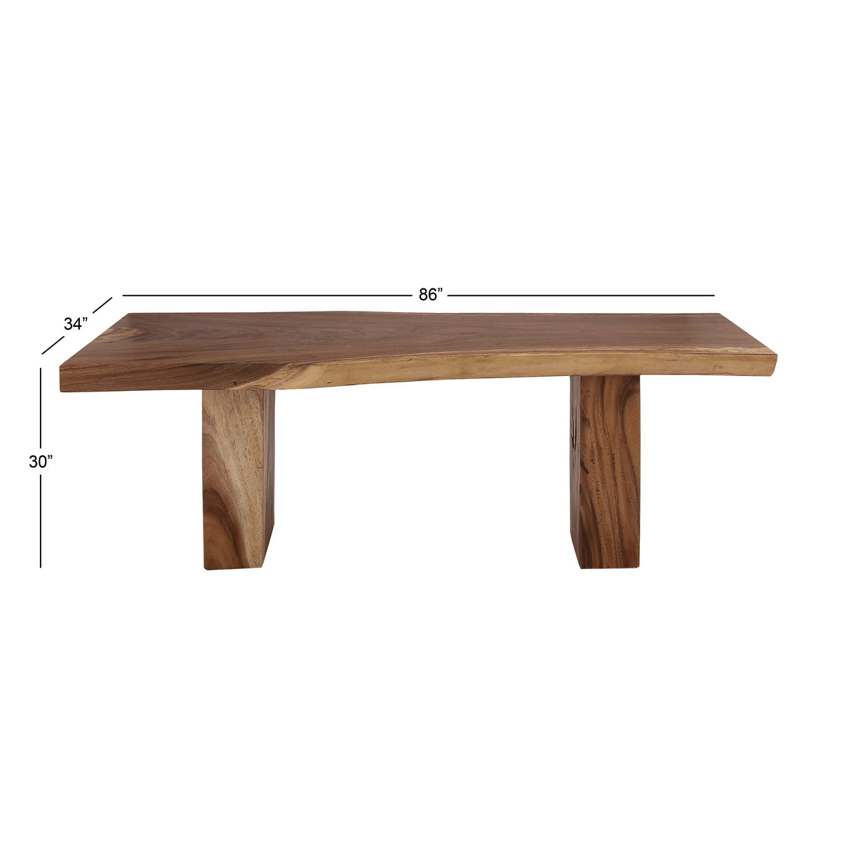 86" x 30" Light Brown Wood Handmade Dining Table M8821