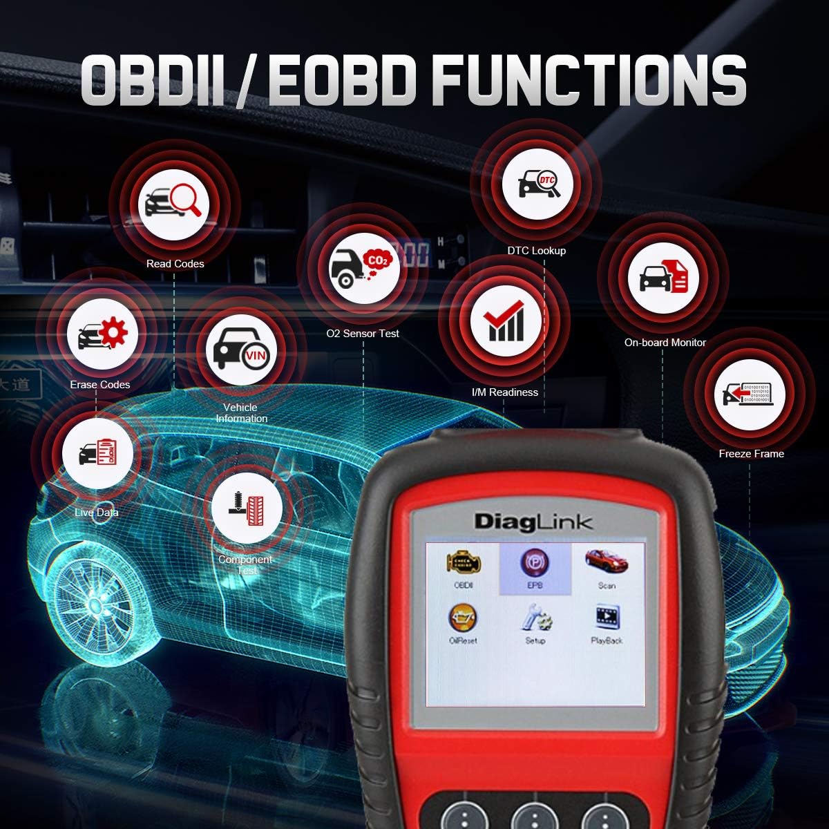 OBD2 Code Reader Diagnostic Tool for ABS, SRS, Engine, Transmission S248