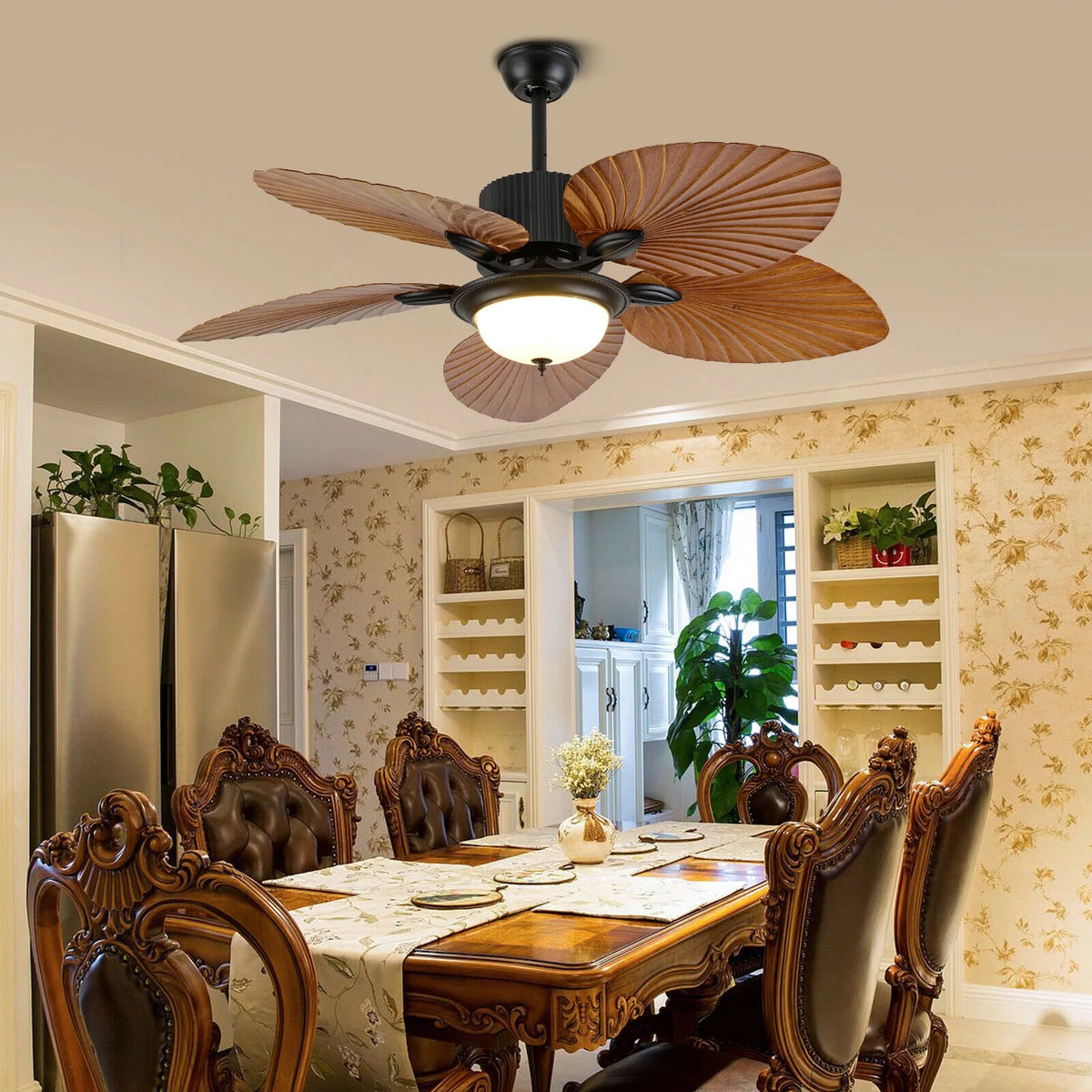 52" Indoor Outdoor Ceiling Fan with LED Light L474450