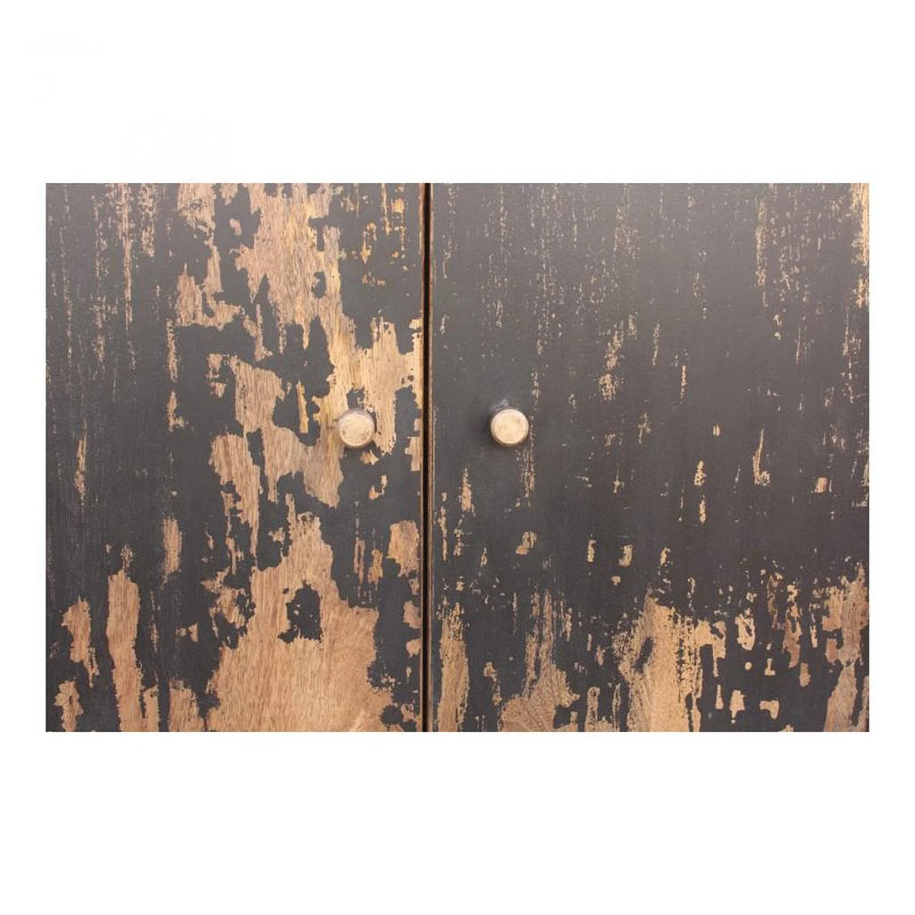 Black Mango Wood & Metal Small Sideboard Z17638