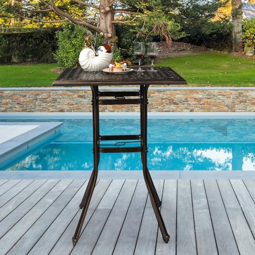 Black Cast Aluminum Outdoor Side Table R749