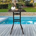 Black Cast Aluminum Outdoor Side Table R749