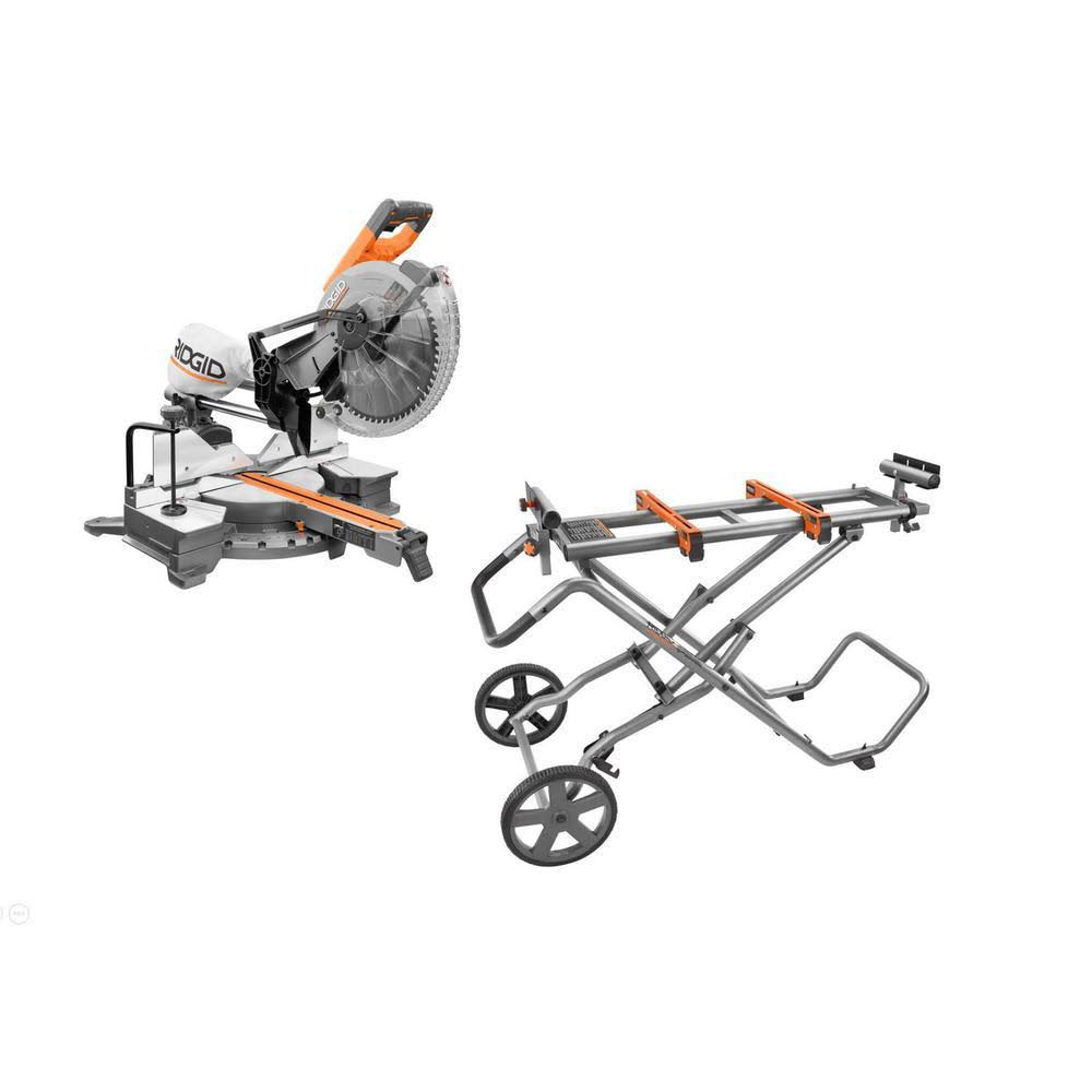 12 in. Sliding Miter Saw with Mobile Miter Saw Stand M433329
