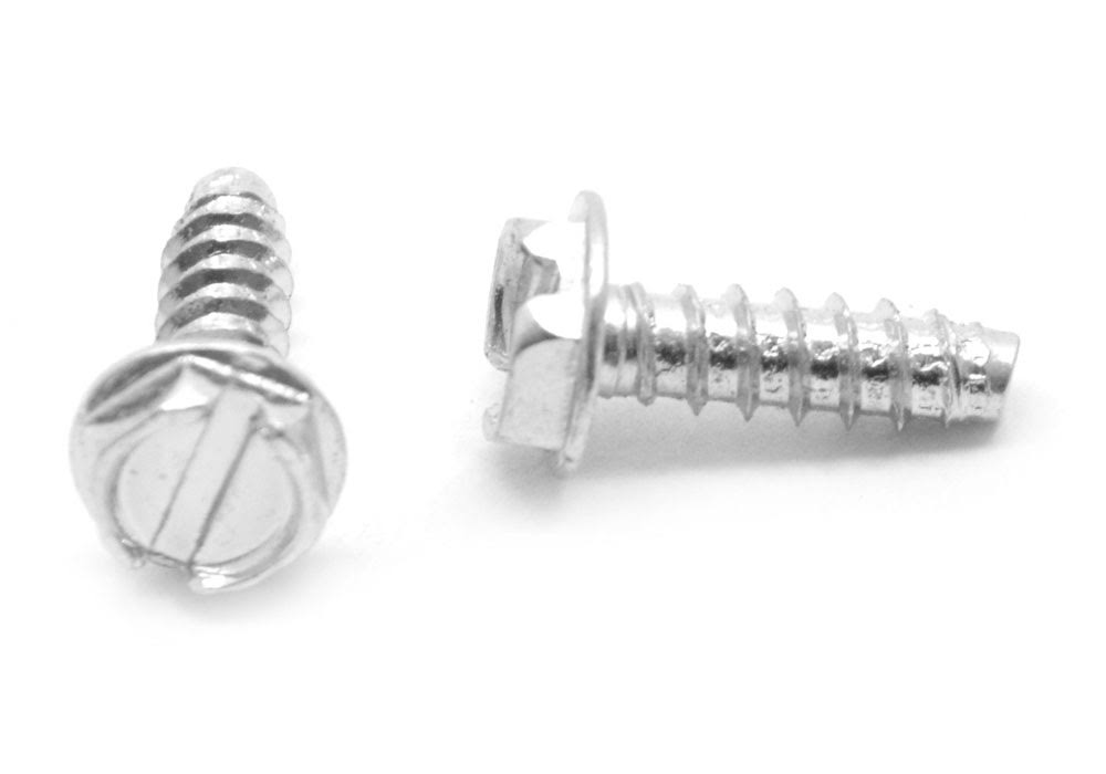 #8-18 x 1 Sheet Metal Screw Slotted Hex Washer Head Zinc Plated Y7133