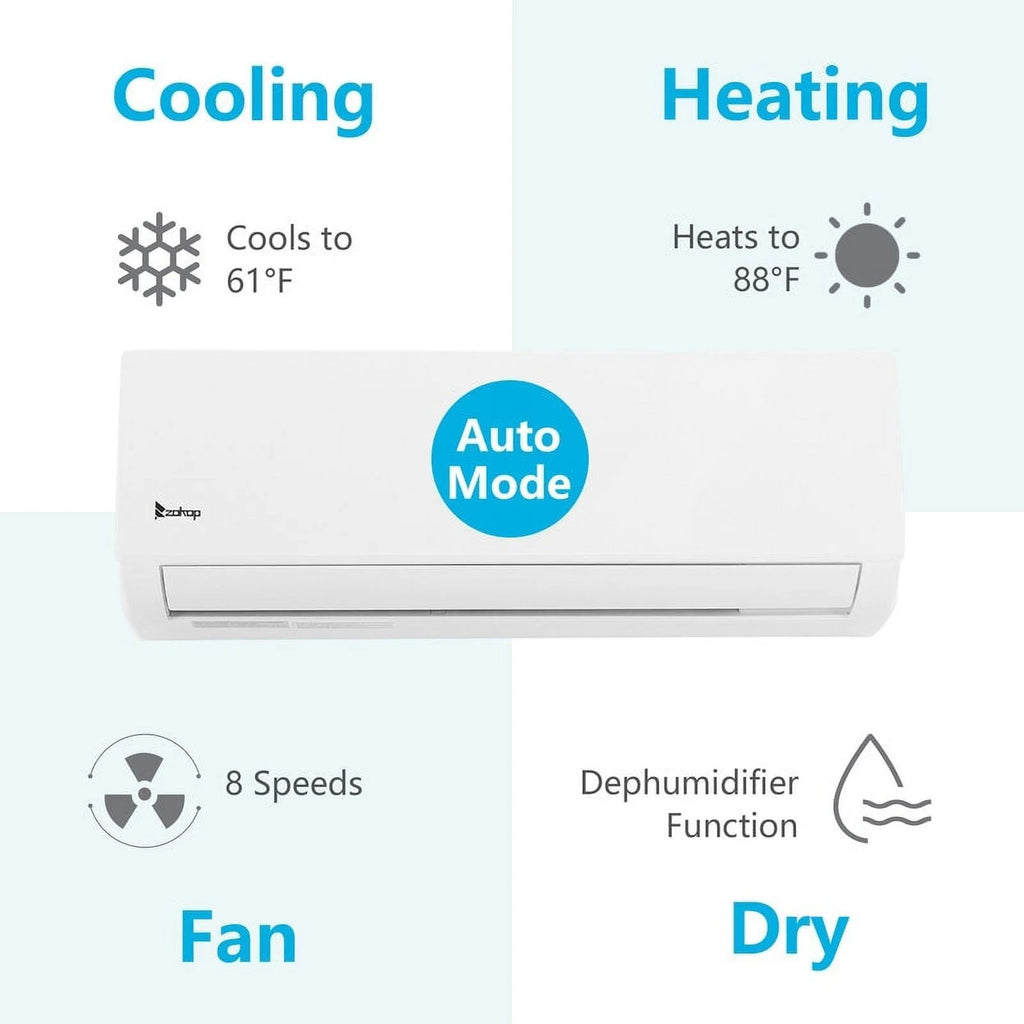 12000BTU 19Seer Mini Split Air Conditioner with Heating Function L34459