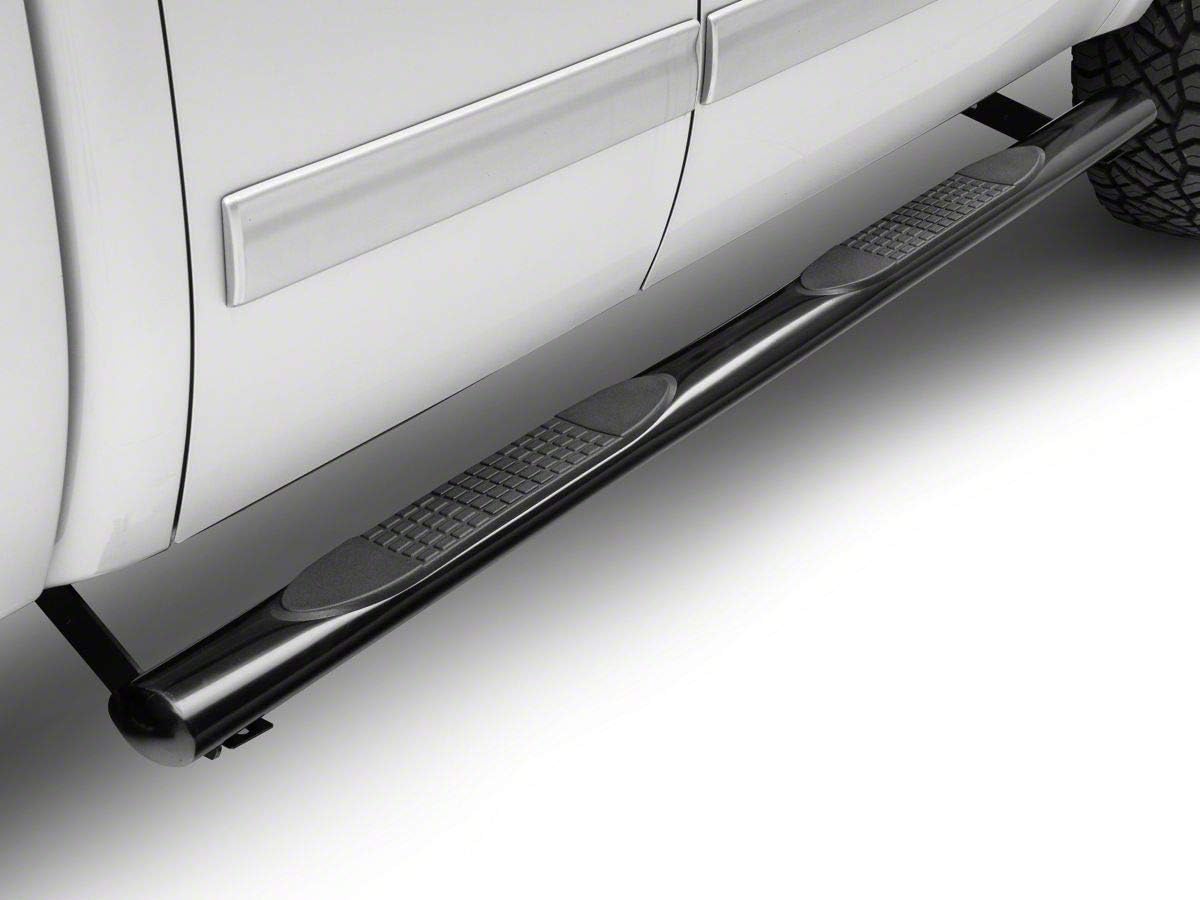 Black 4-Inch Oval Straight End Side Step Bars J685