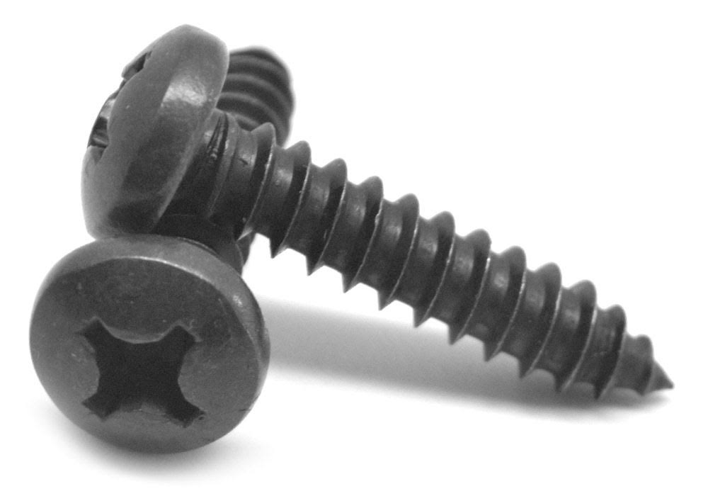 #12-14 x 1 Sheet Metal Screw Phillips Pan Head Black Oxide V85034