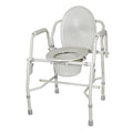 Steel Drop Arm Commode with Padded Arms A736760