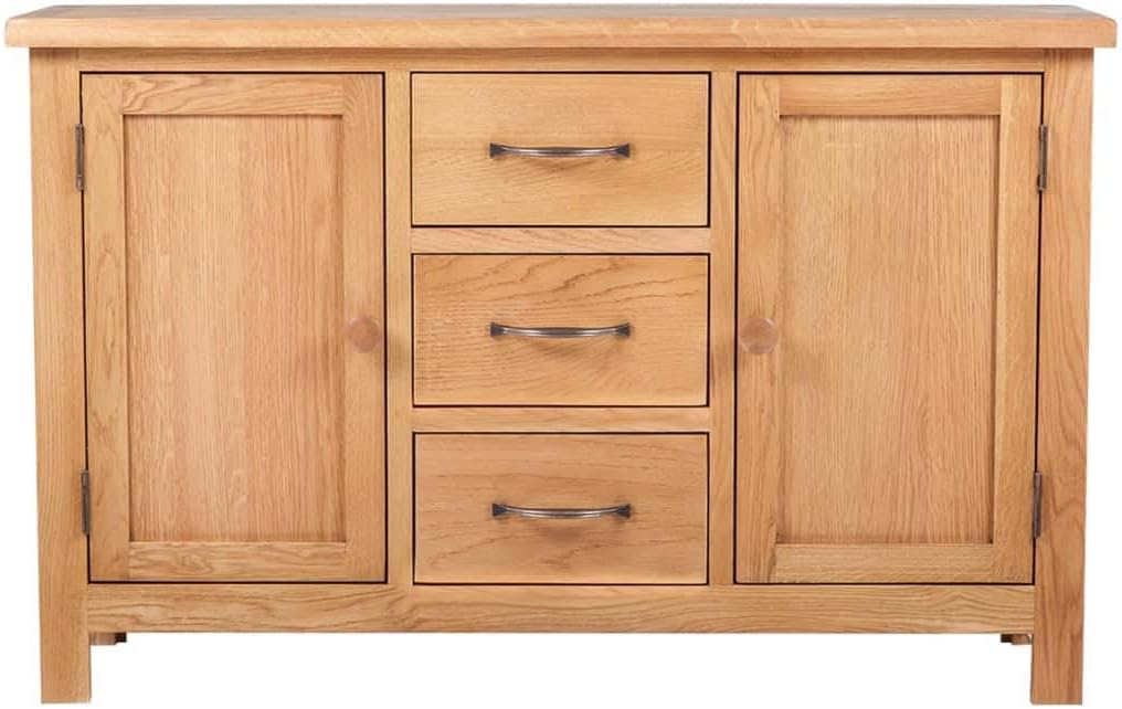 Solid Oak Sideboard with 3 Drawers 2 Doors L2496