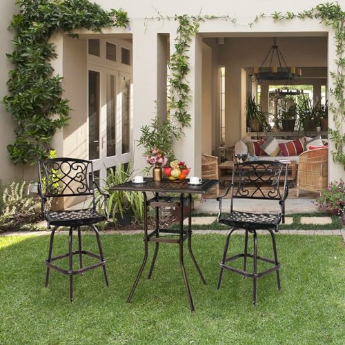 Black Cast Aluminum Outdoor Side Table R749