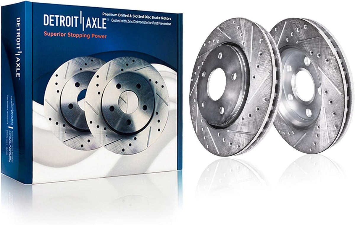 10.83 (275mm) Front Drilled and Slotted Disc Rotors + Brake Pads 6pc Set U1524