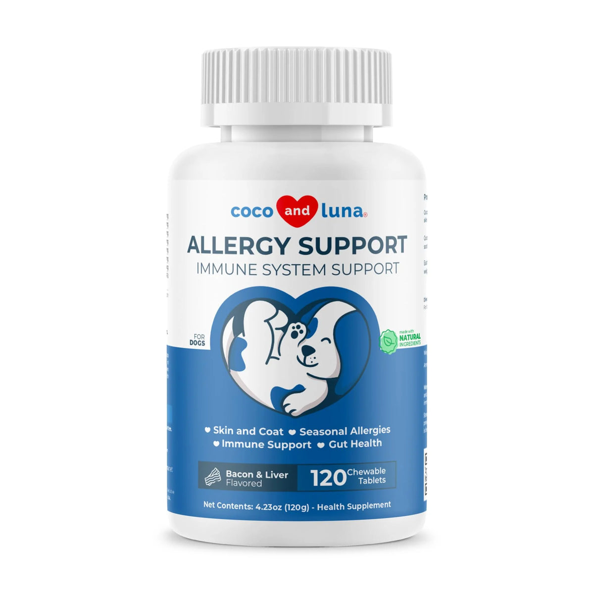120 Chewable Tablets Dog Allergy Support with Probiotics E281669